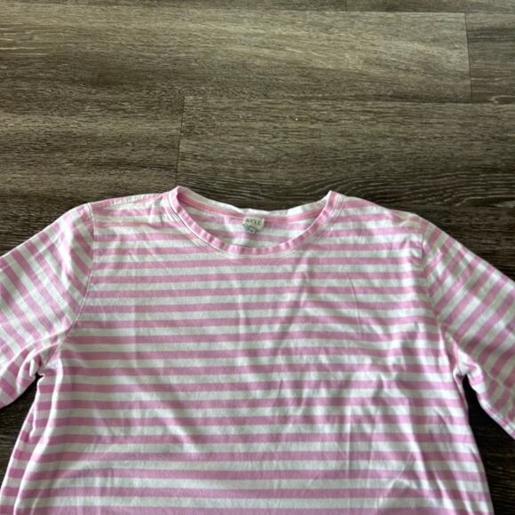 KULE Pink Stripe The Modern Long Sleeve Top XXL 100% Cotton Breton Classic Tee - Picture 16 of 16